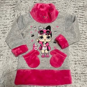 Sweater dress warm winter fleece toddler girl